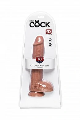Фаллоимитатор Pipedream,King Cock10" Cock with balls -Tan — фото 10