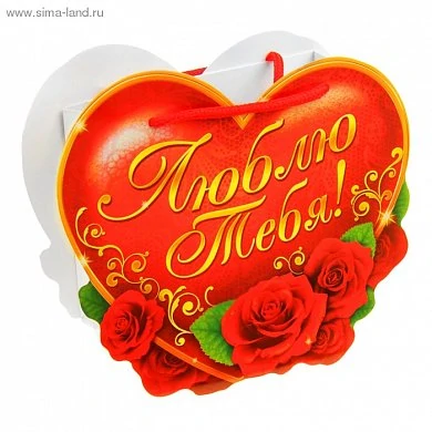 Подарочный пакет 15*12 см Люблю тебя — купить в секс-шопе LoveDoctor