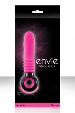 Вибромассажер с дополнительным ребристым основанием для стимуляции.