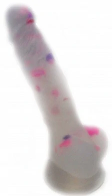 Фаллоимитатор с мошонкой на присоске Dildo цветной 19 см — фото 2