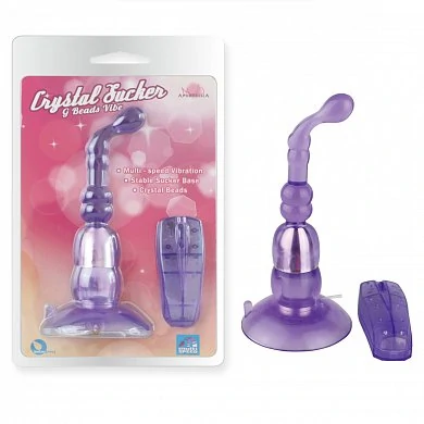 Вибромассажер простаты Crystal Sucker Beads Vibe фиолетовый 17 см — купить в секс-шопе LoveDoctor