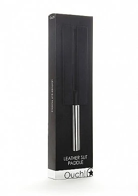 Шлёпалка Leather Slit Paddle черная — фото 4