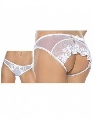 Трусики открытые сзади цвет экрю S/M — купить в секс-шопе LoveDoctor