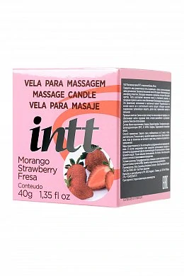 Массажная свеча для поцелуев INTT Strawberry с ароматом клубники 30 мл — фото 2