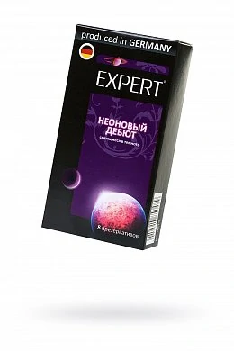 Презервативы Expert ''Неоновый дебют'' светящиеся в темноте 8 шт — купить в секс-шопе LoveDoctor