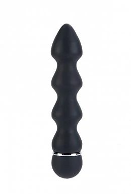 Анальная елочка 10-Function Tapered Anal Trainer рефленый с вибрацией черный — фото 2