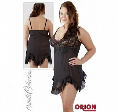 Комплект с неглиже Cottelli Collection Molly черный XL — купить в секс-шопе LoveDoctor