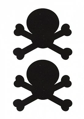 Украшение на соски Nipple Stickers в форме черепов черное — фото 2