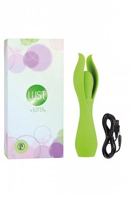 Вибромассажер с лепестками малый Lust by JOPEN L5 перезаряжаемый зеленый — купить в секс-шопе LoveDoctor