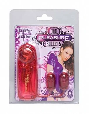 Две вибропули красного цвета Dual Pleasure Bullets — купить в секс-шопе LoveDoctor