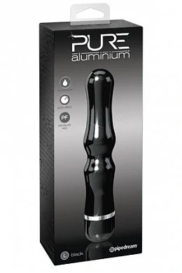 Вибромассажер PURE ALUMINIUM BLACK LARGE рельефный черный 18,4 — купить в секс-шопе LoveDoctor