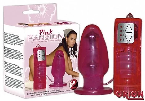 Анальный плаг с вибрацией Pink Passion 9 см — купить в секс-шопе LoveDoctor