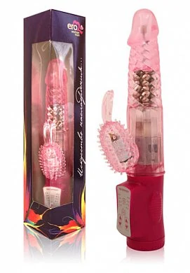 Вибратор многофункциональный с ротацией. Цвет: розовый. Размер: длина 16 см.