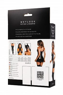 Платье Glossy Mirabell из материала Wetlook черное S — фото 6