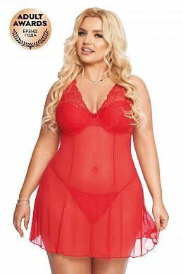 Комбинация и стринги SoftLine Collection Berta красный XL — купить в секс-шопе LoveDoctor