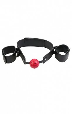 Кляп-наручники Breathable Ball Gag Restraint — купить в секс-шопе LoveDoctor