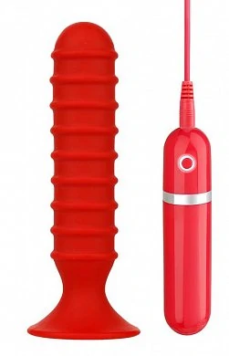 Вибратор ребристый красный Menzstuff Ribbed Torpedo Red 13 см — купить в секс-шопе LoveDoctor
