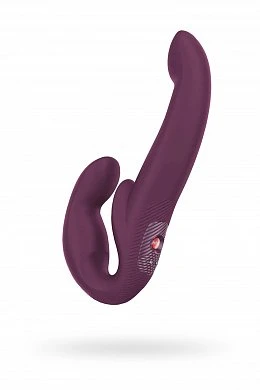 Анатомический безремневой страпон Share Vibro Pro бордовый 25 см — купить в секс-шопе LoveDoctor