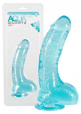 Фаллоимитатор реалистик Aqua Quarts бирюзовый 20 см — купить в секс-шопе LoveDoctor