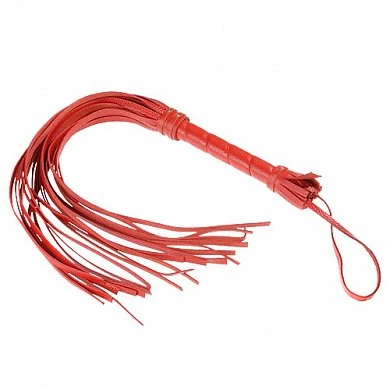 Гладкая плеть (флогер) изготовлена из натуральной кожи Состоит из жёсткой рукояти и 22 хвостов