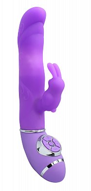 Вибратор с клиторальным стимулятором 18 см. фиолетовый