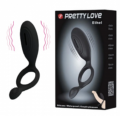 Кольцо эрекционное с вибрацией Pretty Love Ethel черный — купить в секс-шопе LoveDoctor