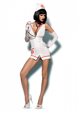 Костюм медсестры 4 предмета Emergency Obsessive белый S/M — купить в секс-шопе LoveDoctor