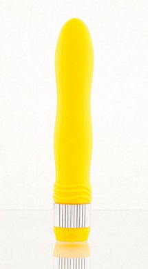 Вибратор водонепроницаемый. Размер: длина 21,5 см, диаметр 3,5 см. Цвет: желтый.