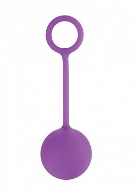 Вагинальный шарик фиолетового цвета, выполненный из гибкого силикона.