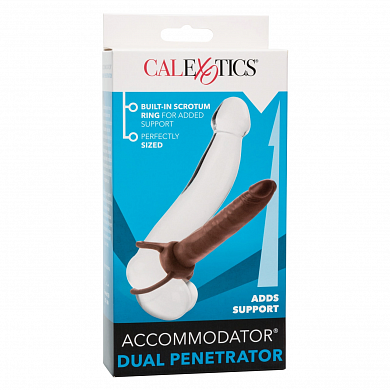 Страпон на пенис Accommodator Dual Penetrator коричневый 15 см
