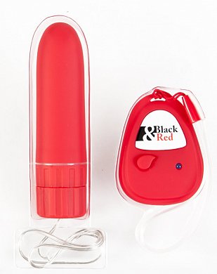 Вибратор с пультом ДУ. Цвет:  красный. Размер: длина 11 см. Материал	ABS пластик.