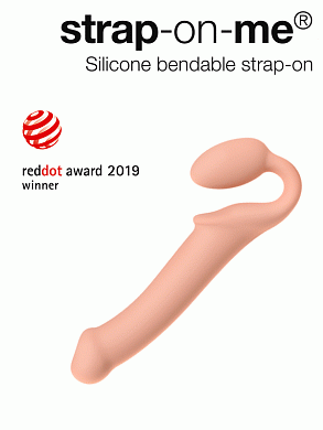 Безремневой нереалистичный страпон Strap-on-me M силикон телесный 24,5 см — фото 11