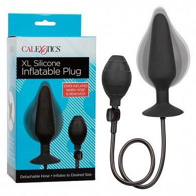 Анальная пробка-расширитель XL Silicone Inflatable Plug черная 17 см
